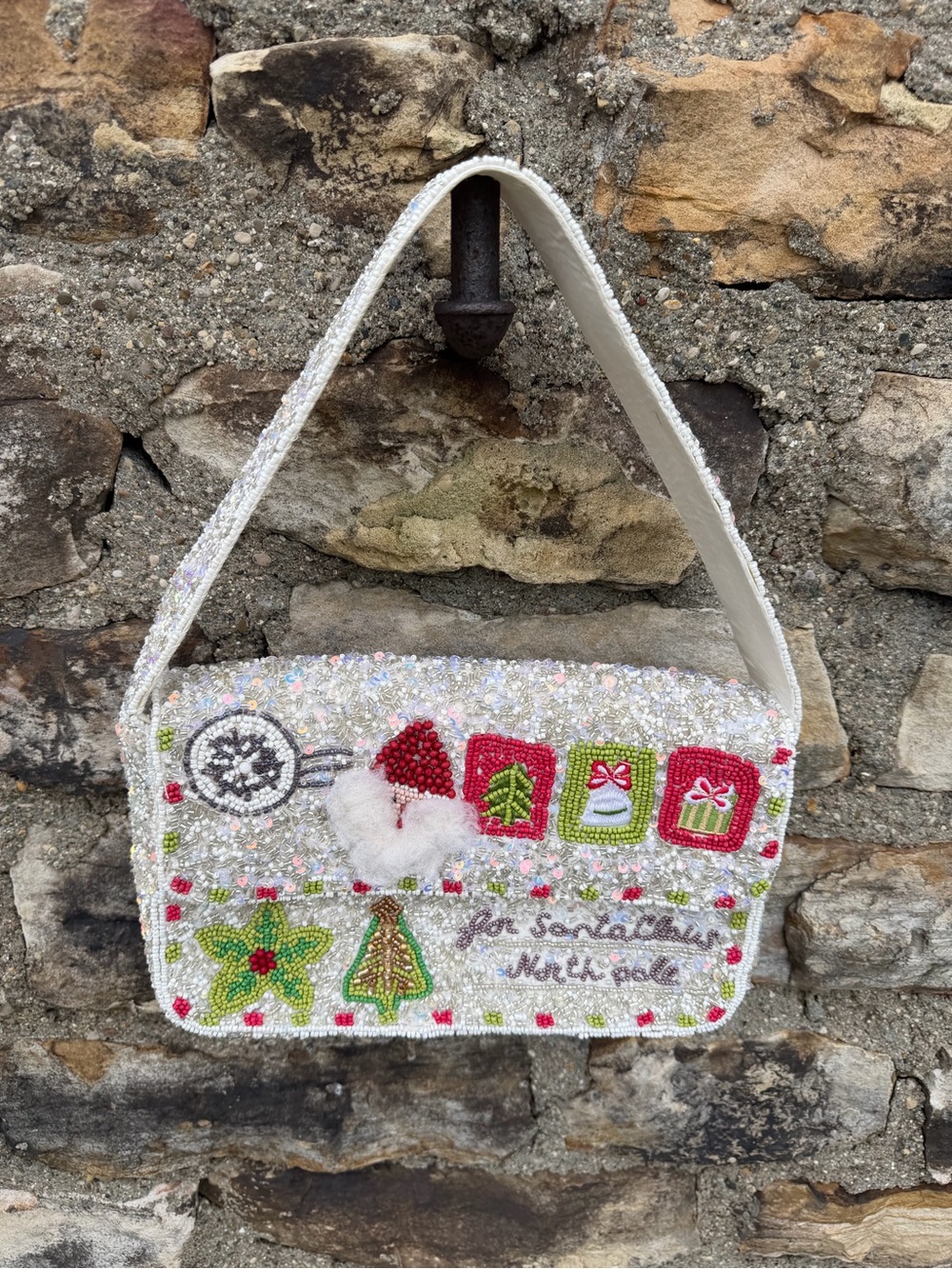 Beaded Christmas North Pole Purse Bag Viral